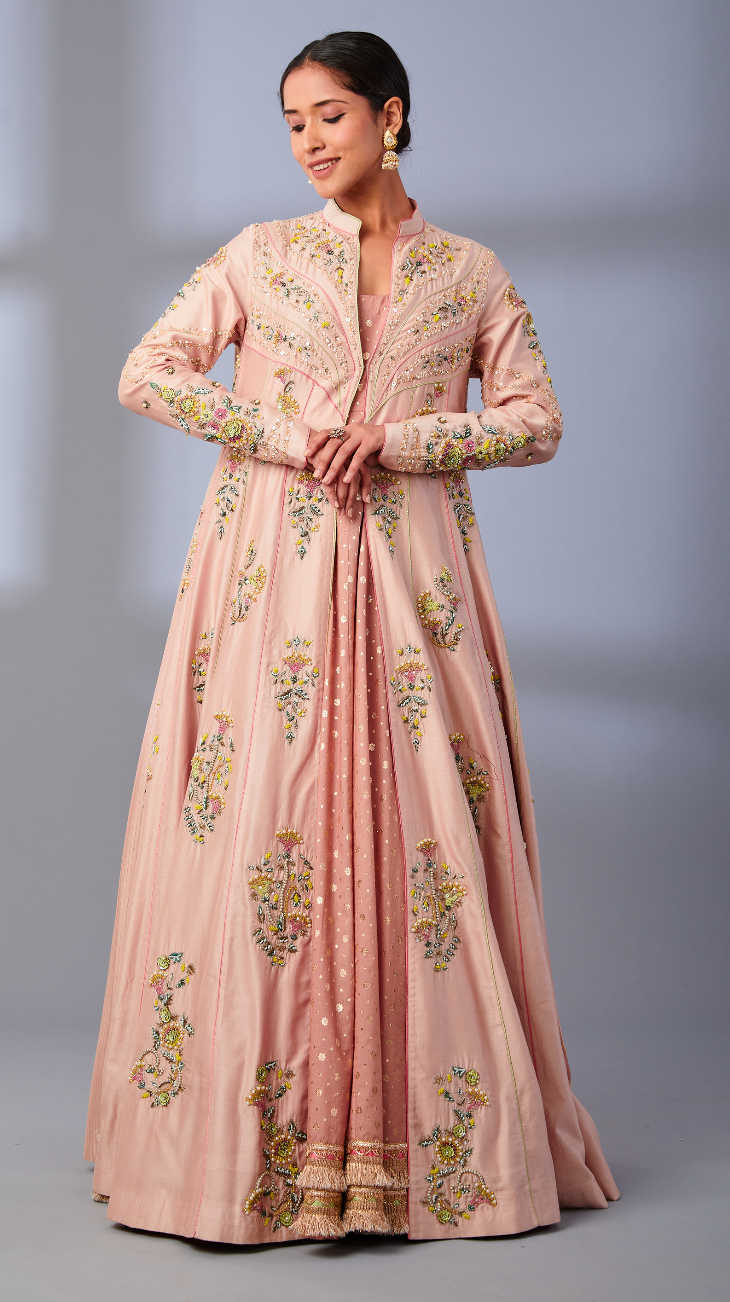 Ruby Anarkali with Jacket