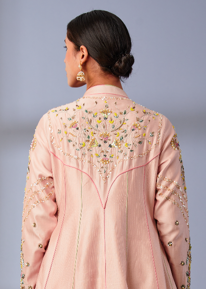 Ruby Anarkali with Jacket