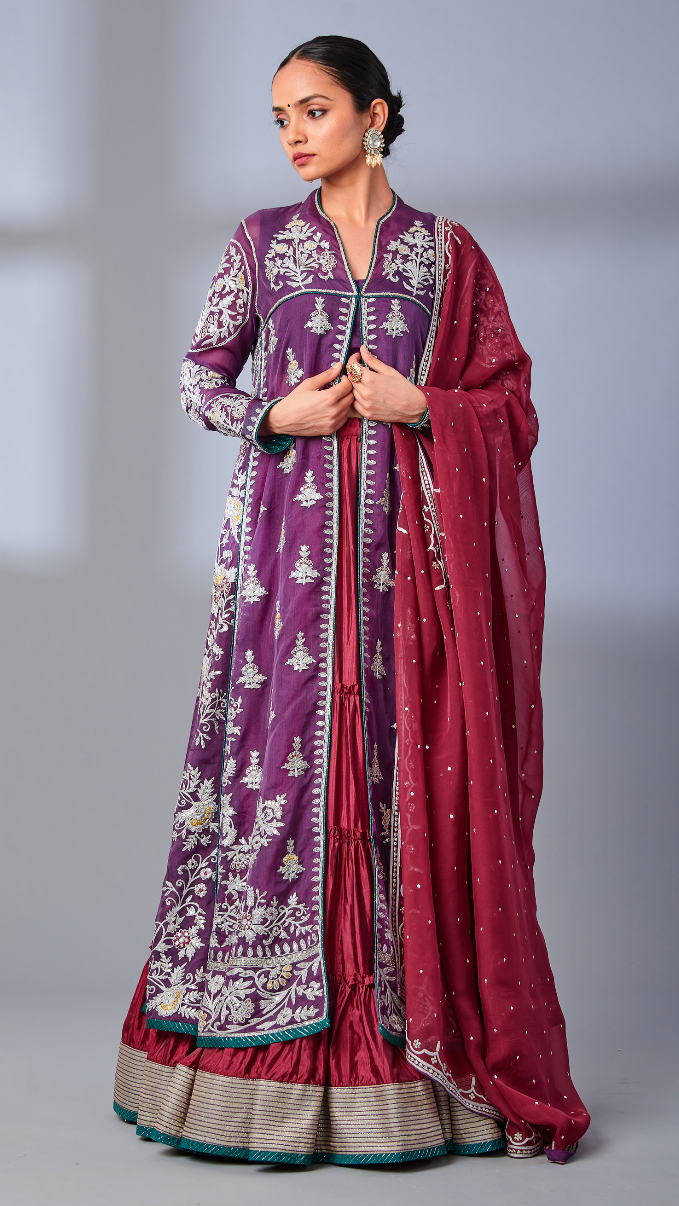 Jaamuni Gharara and Jacket Set