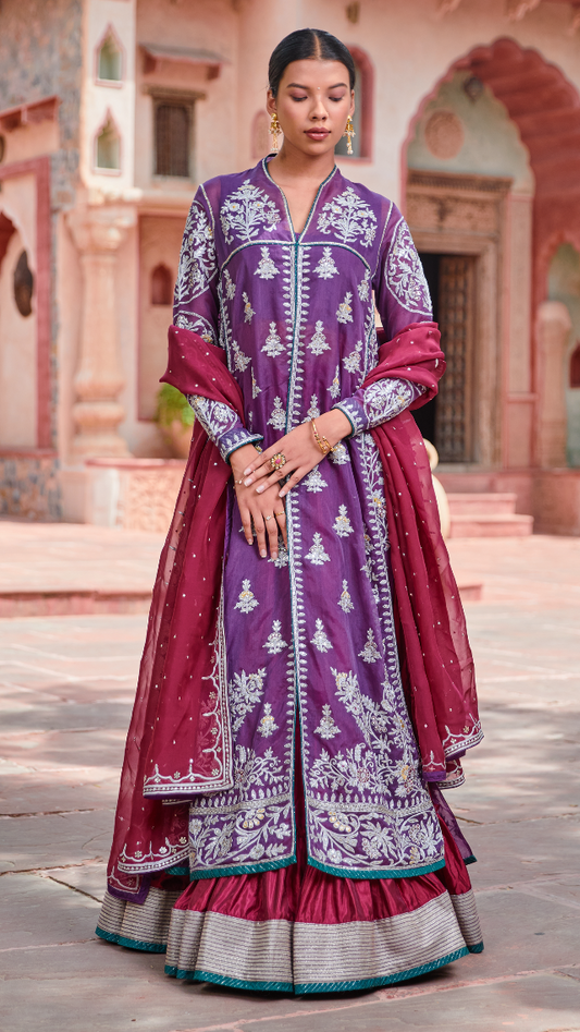 Jaamuni Gharara and Jacket Set