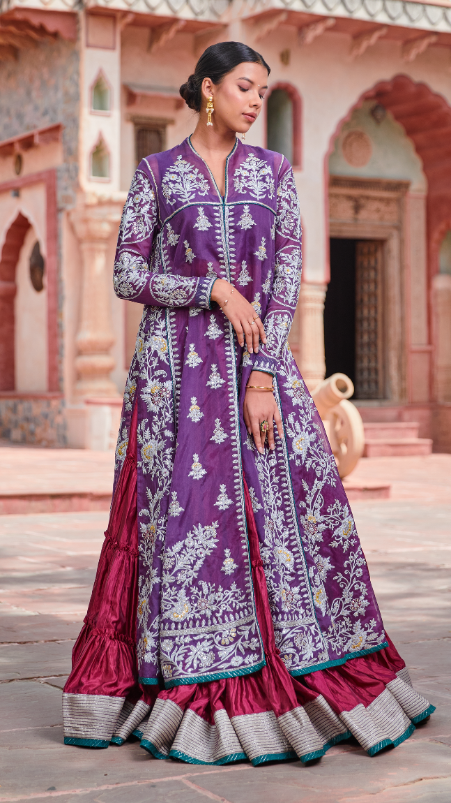 Jaamuni Gharara and Jacket Set