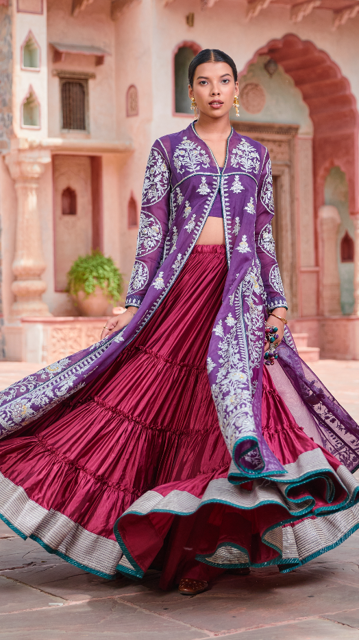 Jaamuni Gharara and Jacket Set