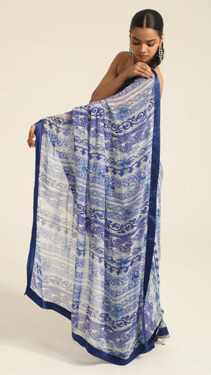 Ziana Pre-Draped Saree with Corset Blouse