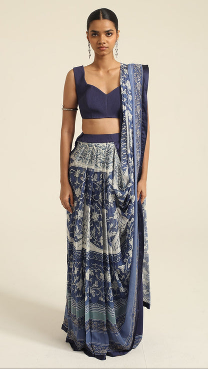 Nazeera Pre-Draped Saree and Blouse