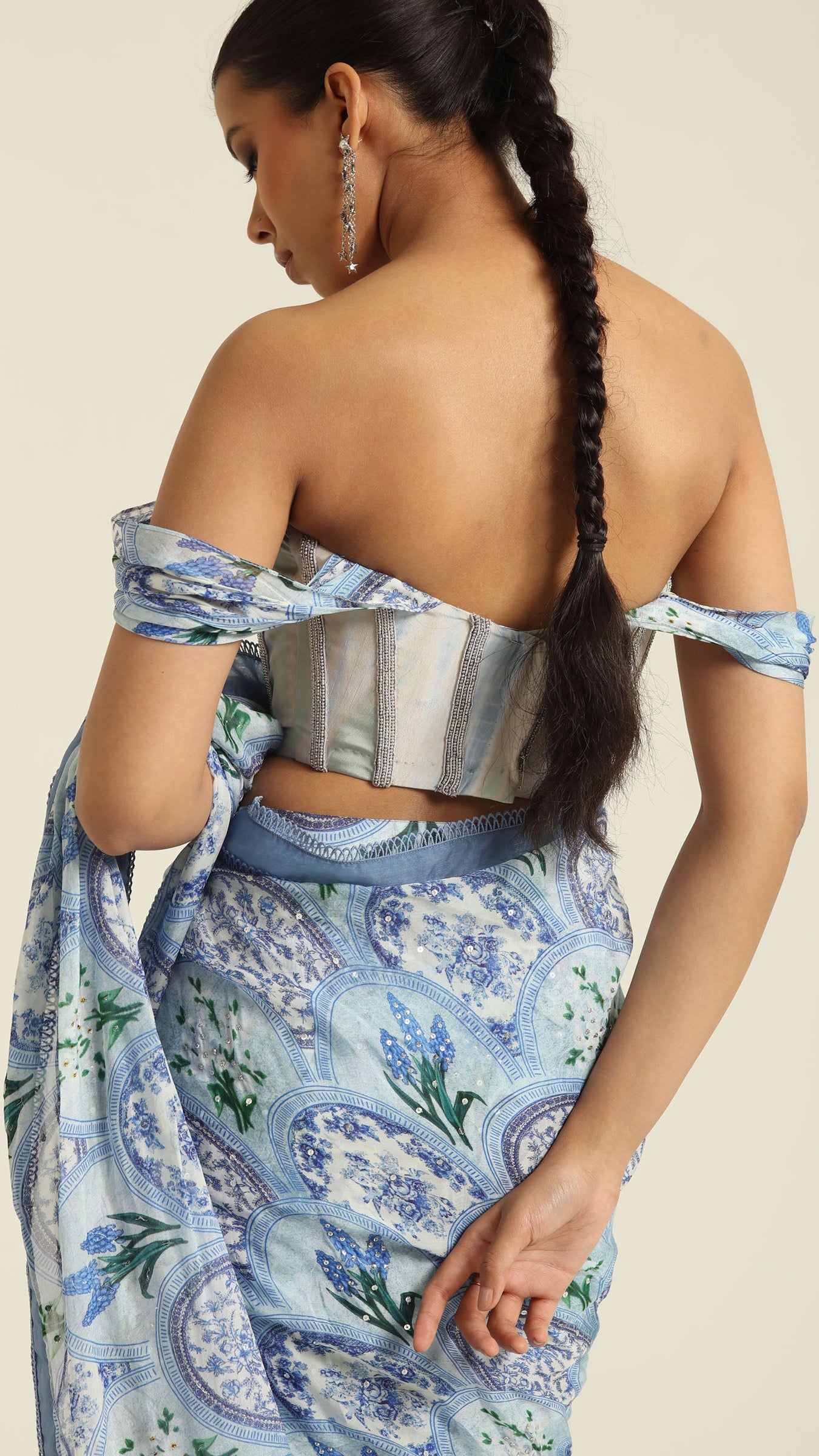 Emara Pre-Draped Saree with Corset Blouse