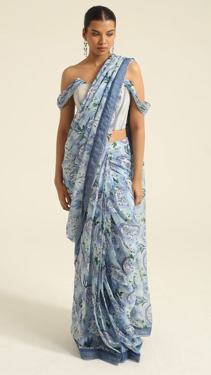 Emara Pre-Draped Saree with Corset Blouse